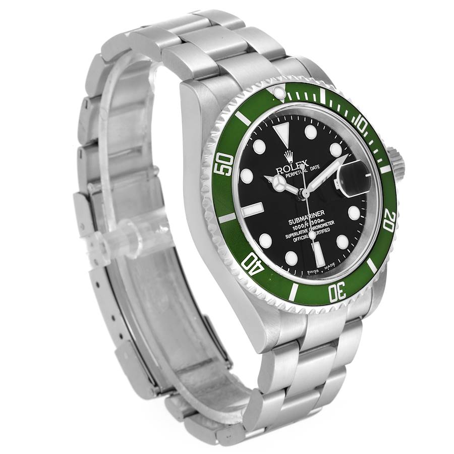 Rolex Submariner Kermit Green Bezel Steel Mens Watch Ref 16610LV