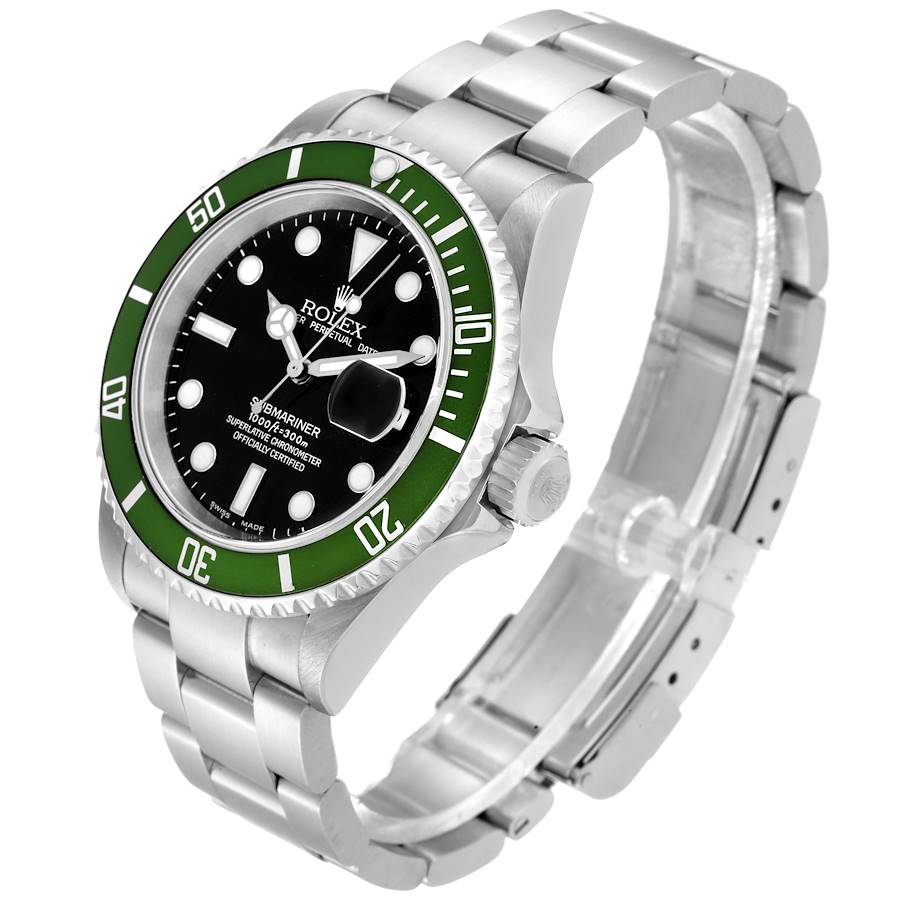 Rolex Submariner Kermit Green Bezel Steel Mens Watch Ref 16610LV