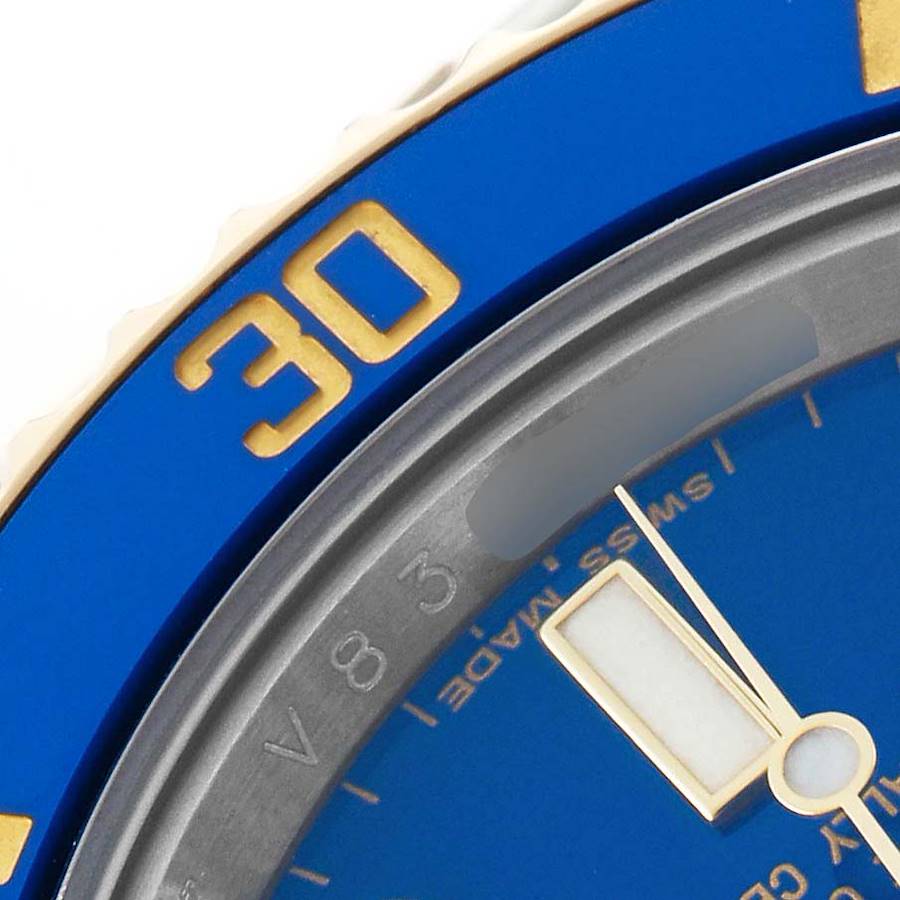 Rolex Submariner Steel Yellow Gold Blue Diamond Dial Bezel Mens Watch Ref 116613
