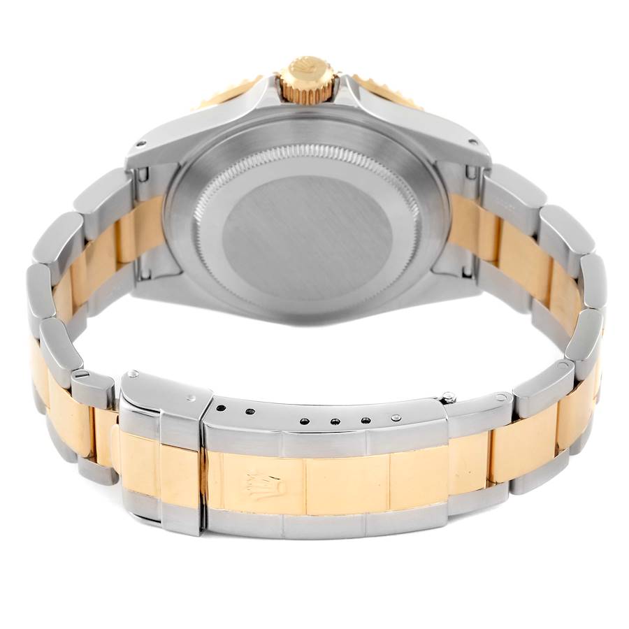 Rolex Submariner Steel Yellow Gold Diamond Sapphire Serti Dial Mens Watch Ref 16613
