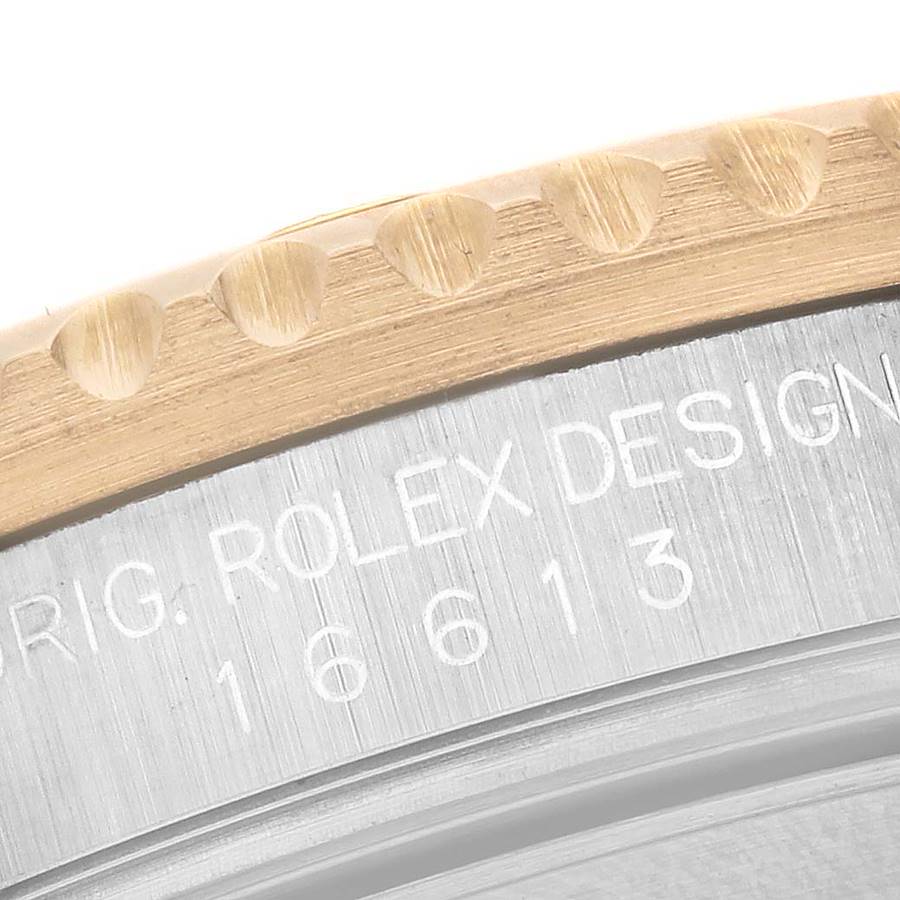 Rolex Submariner Steel Yellow Gold Diamond Sapphire Serti Dial Mens Watch Ref 16613