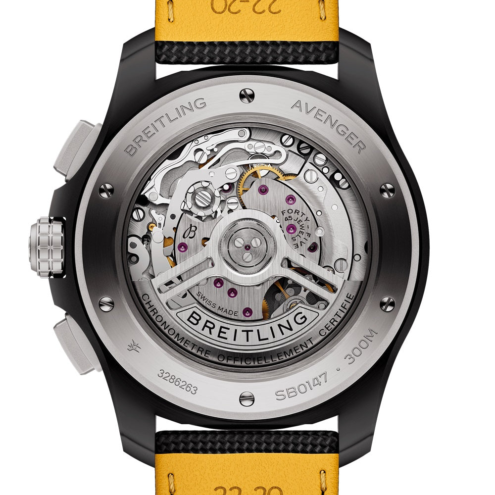 Unworn Breitling Avenger B01 Chronograph 44 Night Mission Ref# SB0147101I1X2, box and papers