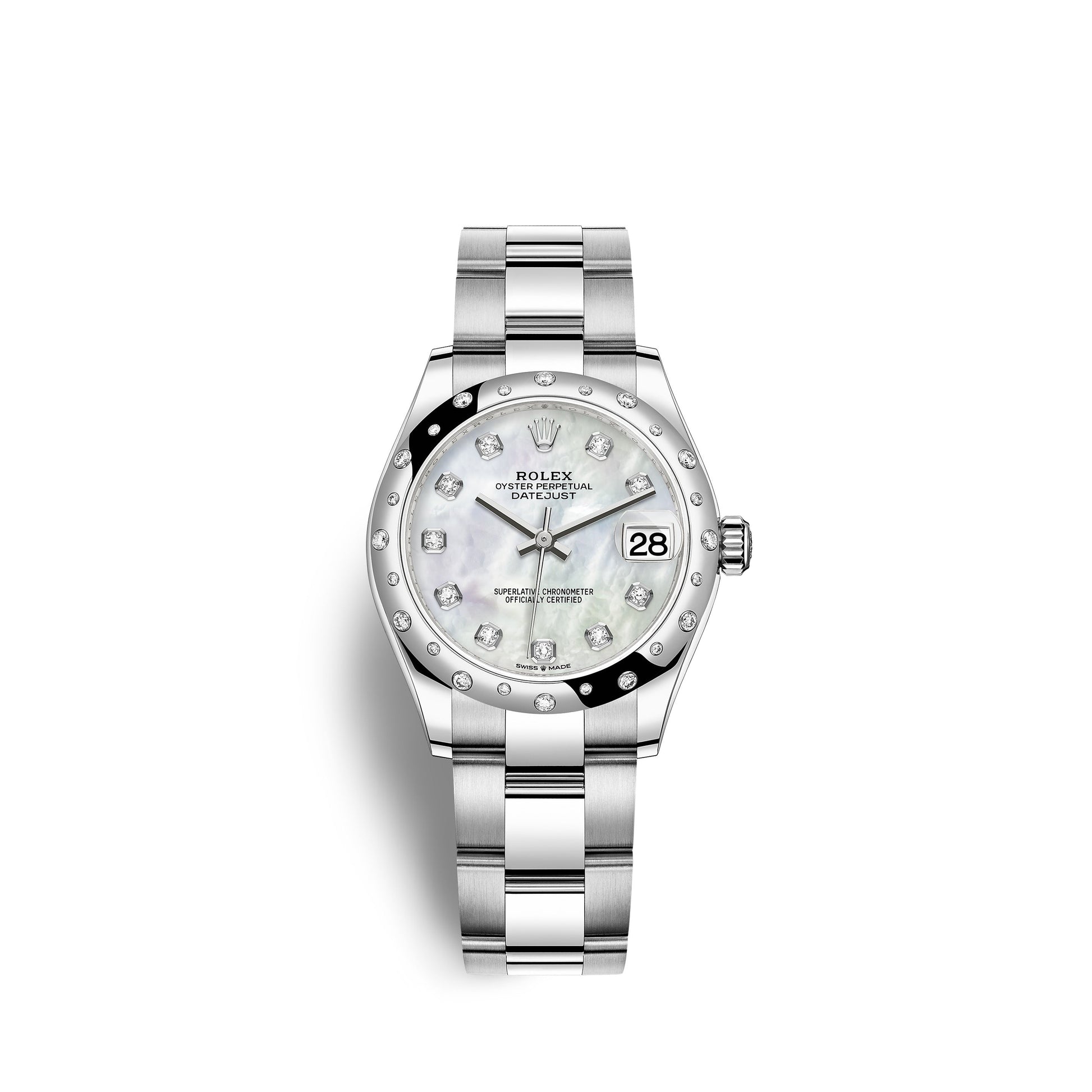 Rolex Datejust 31, Oystersteel, 18kt White Gold and diamonds, Ref# 278344RBR-0005