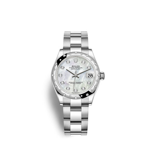 Rolex Datejust 31, Oystersteel, 18kt White Gold and diamonds, Ref# 278344RBR-0005