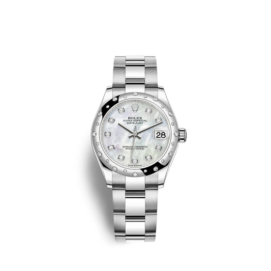Rolex Datejust 31, Oystersteel, 18kt White Gold and diamonds, Ref# 278344RBR-0005
