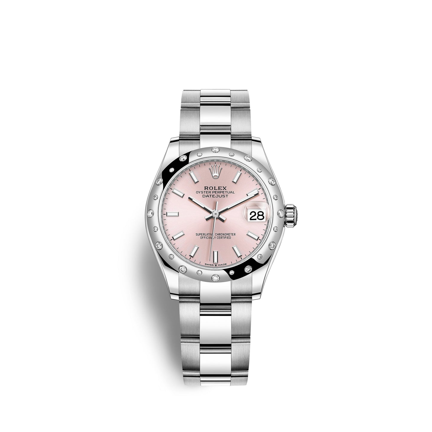 Rolex Datejust 31, Oystersteel, 18kt White Gold and diamonds, Ref# 278344RBR-0015