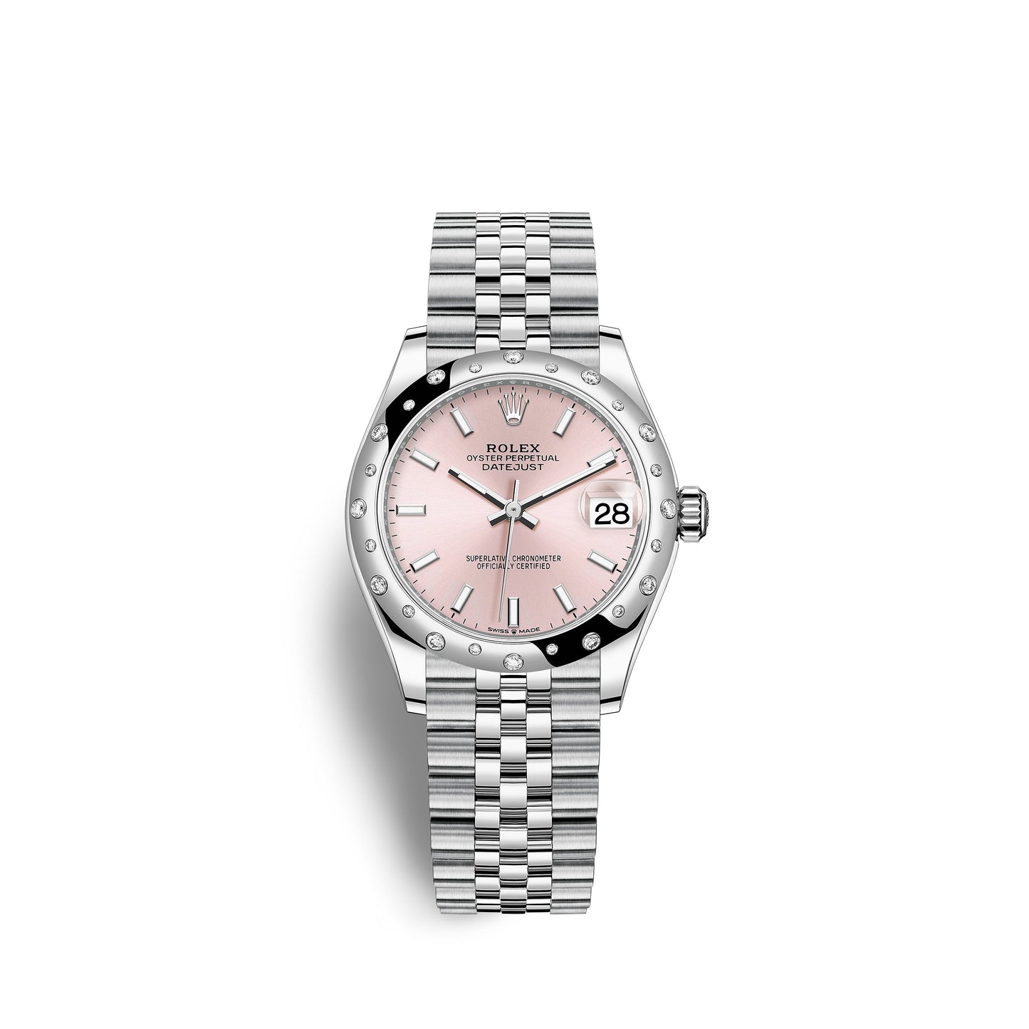 Rolex Datejust 31, Oystersteel, 18kt White Gold and diamonds, Ref# 278344RBR-0016