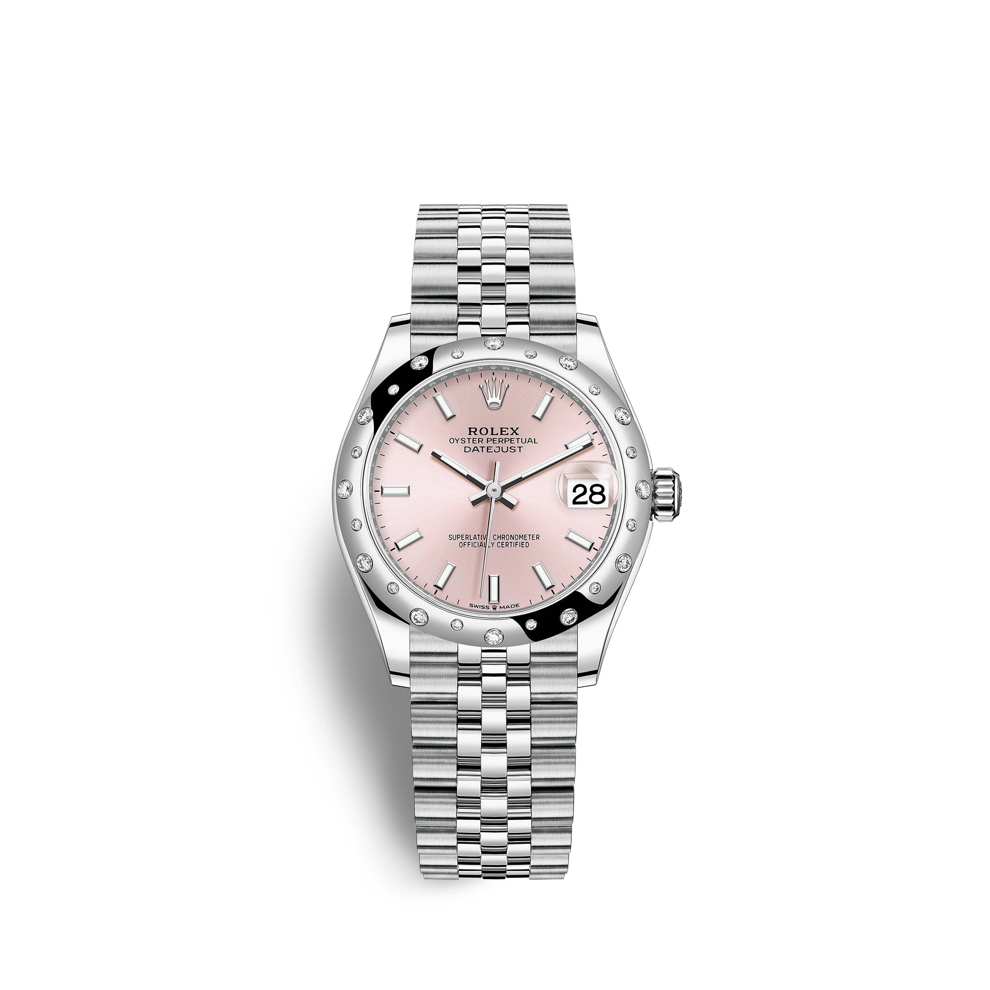 Rolex Datejust 31, Oystersteel, 18kt White Gold and diamonds, Ref# 278344RBR-0016
