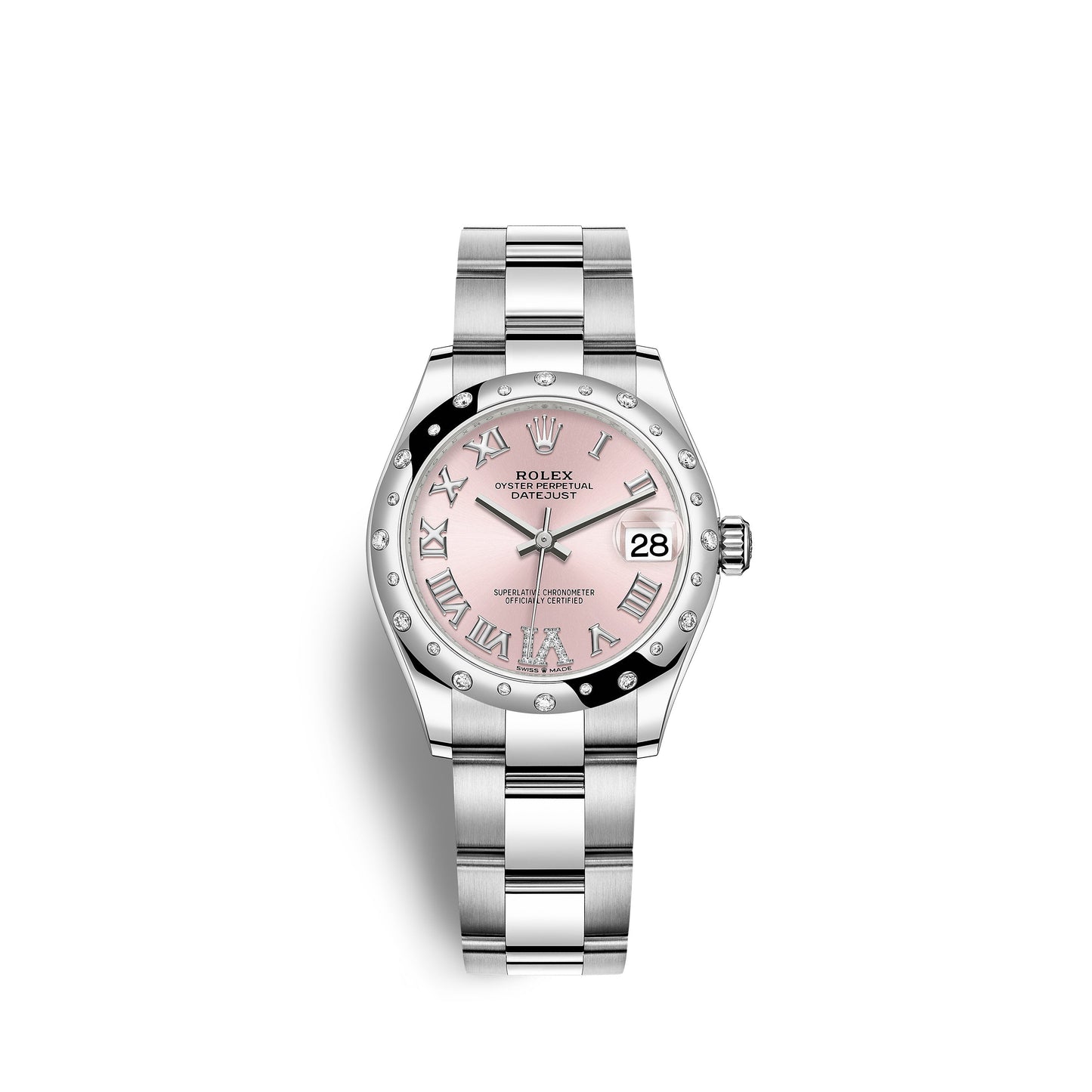 Rolex Datejust 31, Oystersteel, 18kt White Gold and diamonds, Ref# 278344RBR-0025