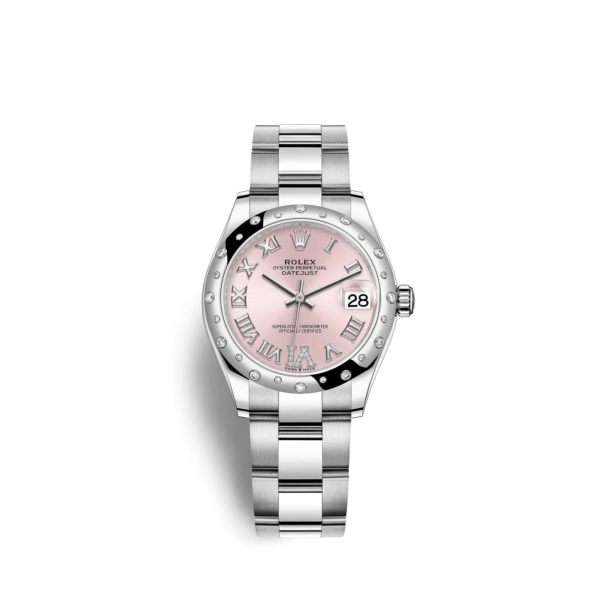 Rolex Datejust 31, Oystersteel, 18kt White Gold and diamonds, Ref# 278344RBR-0025