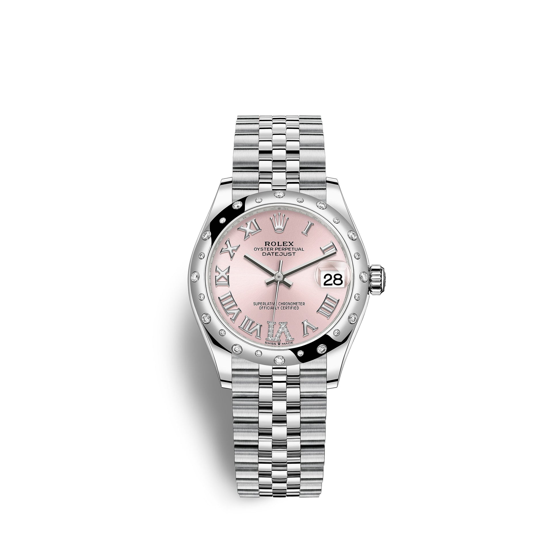 Rolex Datejust 31, Oystersteel, 18kt White Gold and diamonds, Ref# 278344RBR-0026