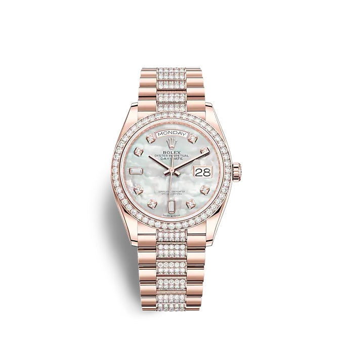 Rolex Day-Date 36 Everose gold Ref# 128345RBR-0030