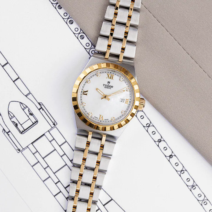 Tudor Royal, Stainless Steel and 18k Yellow Gold with Diamond-set, 28mm, Ref# M28303-0007