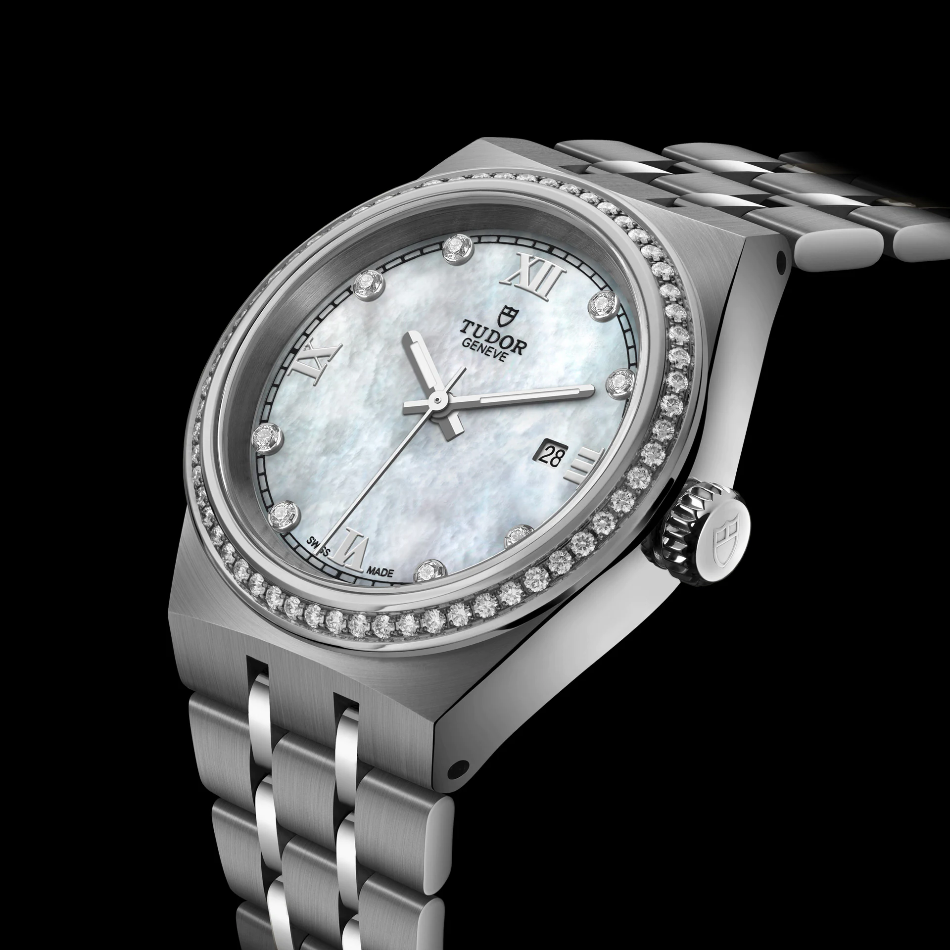 Tudor Royal, Stainless Steel and Diamond-set dial with Diamond-set bezel, 28mm, Ref# M28320-0001