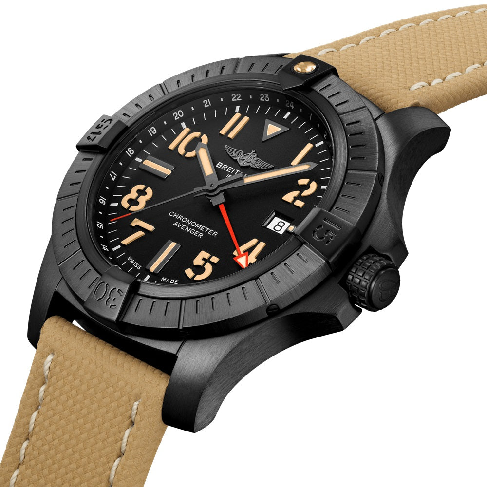 Unworn Breitling Avenger Automatic Gmt 45 Night Mission Ref# V32395101B1X2, box and papers